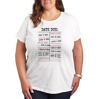 Plus Size Library Card Stamps Graphic Tee