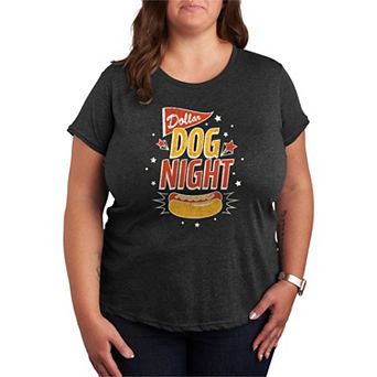 Plus Size Dollar Dog Night Baseball Graphic Tee