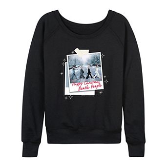 Women's The Beatles Happy Christmas Polaroids French Terry Long Sleeve Tee