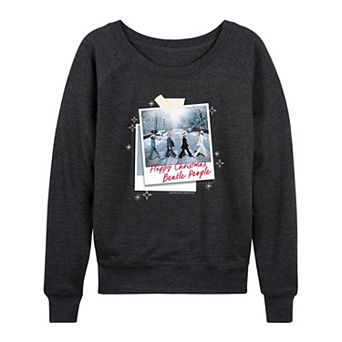 Women's The Beatles Happy Christmas Polaroids French Terry Long Sleeve Tee