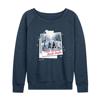 Women's The Beatles Happy Christmas Polaroids French Terry Long Sleeve Tee