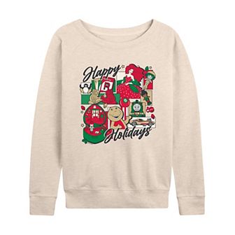 Women's Mattel Happy Holidays French Terry Long Sleeve Tee