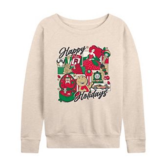 Women's Mattel Happy Holidays French Terry Long Sleeve Tee