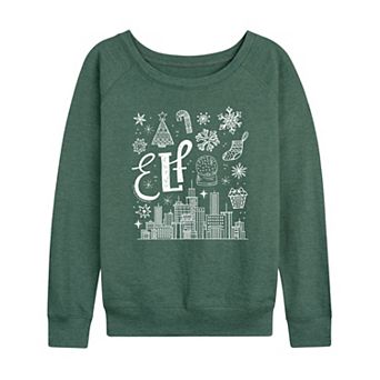 Women's Elf Icon Doodles French Terry Long Sleeve Tee