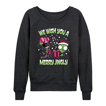Women's Invader Zim We Wish You A Merry Jingly French Terry Long Sleeve Tee