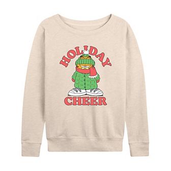 Women's Garfield Holiday Cheer French Terry Long Sleeve Tee