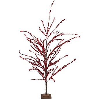 5' Brown and Red Berries Artificial Christmas Twig Tree - Unlit