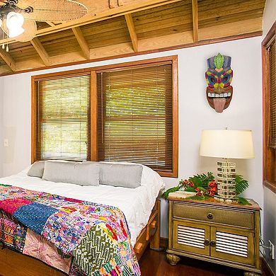 16" Tiki Man Sticking Out Tongue Hanging Wall Decoration