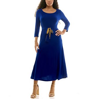 Women's Nina Leonard Sylvia Belted Midi Dress
