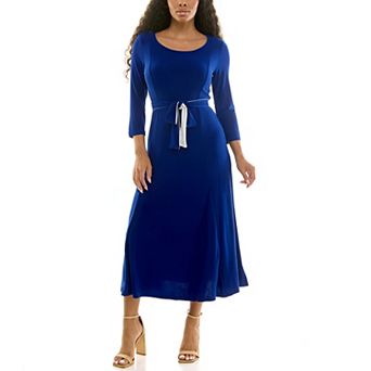 Women's Nina Leonard Sylvia Belted Midi Dress