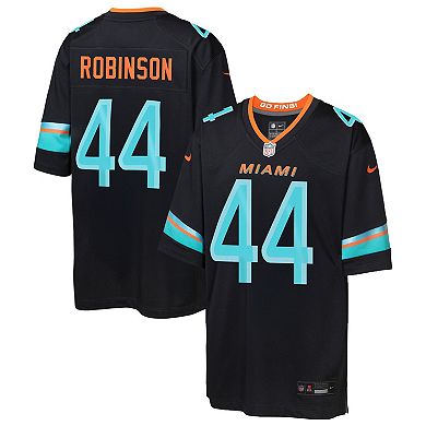Youth Nike Chop Robinson Pitch Blue Miami Dolphins 2025 Rivalries Collection Game Jersey