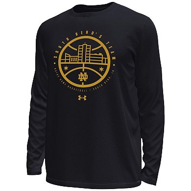 Men's Under Armour Black Notre Dame Fighting Irish The Bend Stretch Long Sleeve T-Shirt