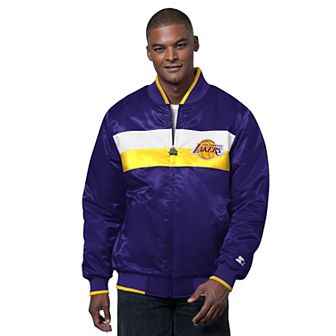 Men's Starter Purple/Gold Los Angeles Lakers The Ambassador Satin Varsity Jacket