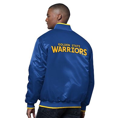 Men's Starter Royal/Gold Golden State Warriors The Ambassador Satin Varsity Jacket