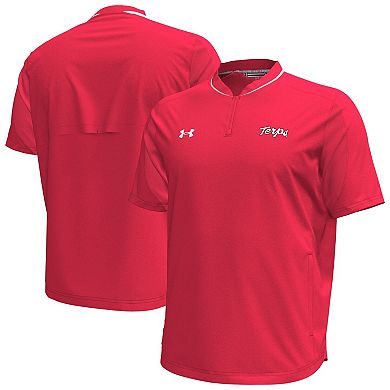 Men's Under Armour Red Maryland Terrapins Motivate Quarter-Zip Top