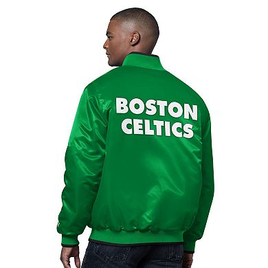 Men's Starter Kelly Green/Black Boston Celtics The Ambassador Satin Varsity Jacket