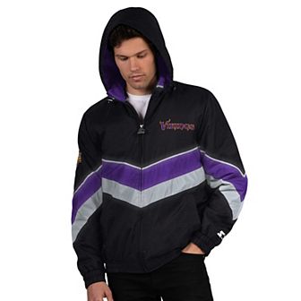 Men's Starter Black/Purple Minnesota Vikings Thursday Night Gridiron Full-Zip Jacket