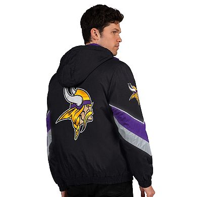 Men's Starter Black/Purple Minnesota Vikings Thursday Night Gridiron Full-Zip Jacket