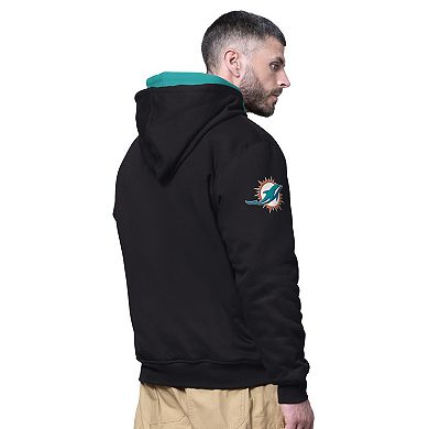 Men's Starter Black Miami Dolphins Big Shot Full-Zip Double Hoodie