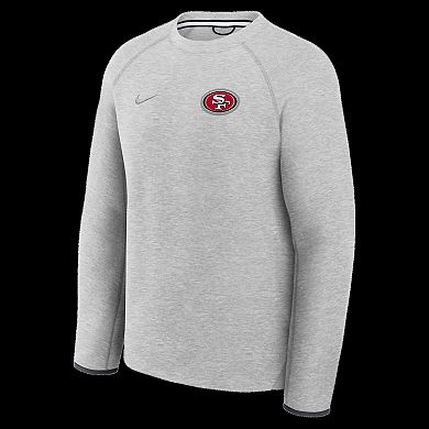 Men's Nike Heather Gray San Francisco 49ers Tech Fleece Raglan Sweatshirt