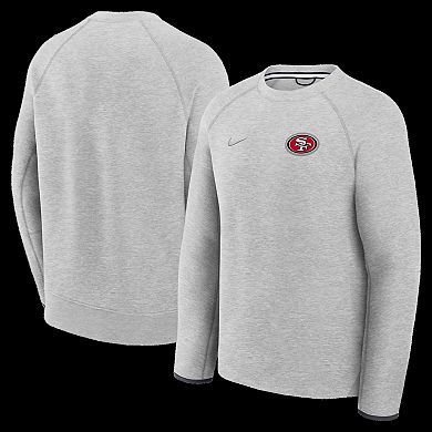 Men's Nike Heather Gray San Francisco 49ers Tech Fleece Raglan Sweatshirt