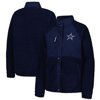 Women's Starter Navy Dallas Cowboys On the Ball Sherpa Jacket