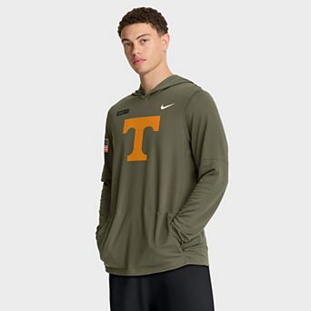 Men's Nike Olive Tennessee Volunteers 2025 Military Appreciation Dri-FIT Long Sleeve Hoodie T-Shirt