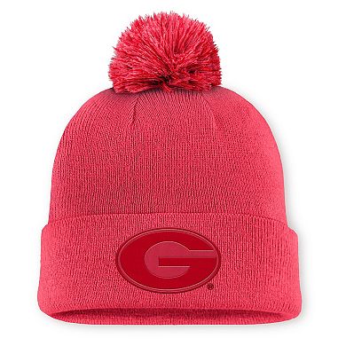 Men's Nike Light Red Georgia Bulldogs Primetime Peak Campus Cuffed Knit Hat with Pom