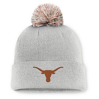 Men's Nike Gray Texas Longhorns Primetime Peak Campus Cuffed Knit Hat with Pom