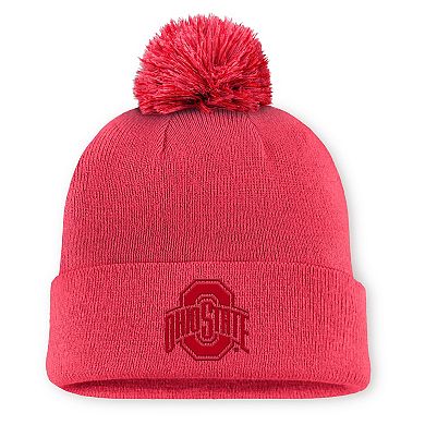 Men's Nike Scarlet Ohio State Buckeyes Primetime Peak Campus Cuffed Knit Hat with Pom