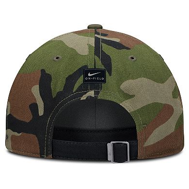 Men's Nike Black/Camo Michigan State Spartans 2025 Military Appreciation Club Adjustable Hat