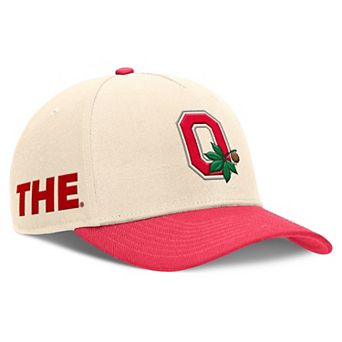 Men's Nike Natural/Scarlet Ohio State Buckeyes Academic Rise Dri-FIT Adjustable Hat