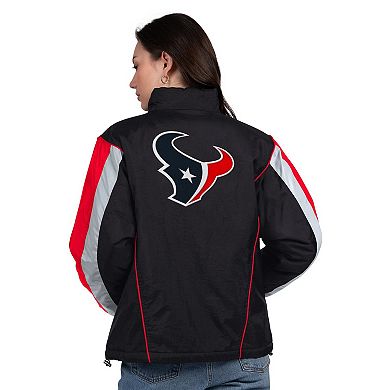Women's Starter Black/Red Houston Texans Thursday Night Gridiron Half-Zip Jacket