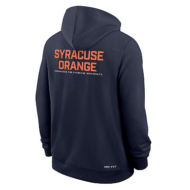Men's Nike Navy Syracuse Orange 2025 Sideline Standard Issue Dri-Fit Full-Zip Hoodie