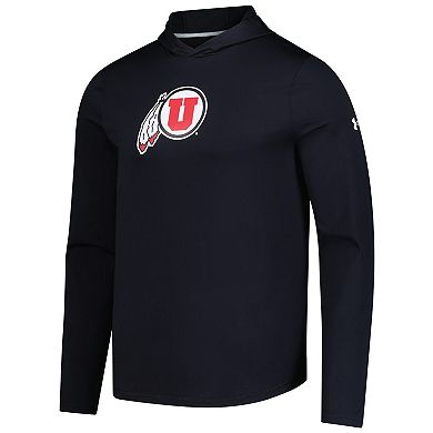 Men's Under Armour Black Utah Utes Sideline Knockout Long-Sleeve Hooded T-Shirt