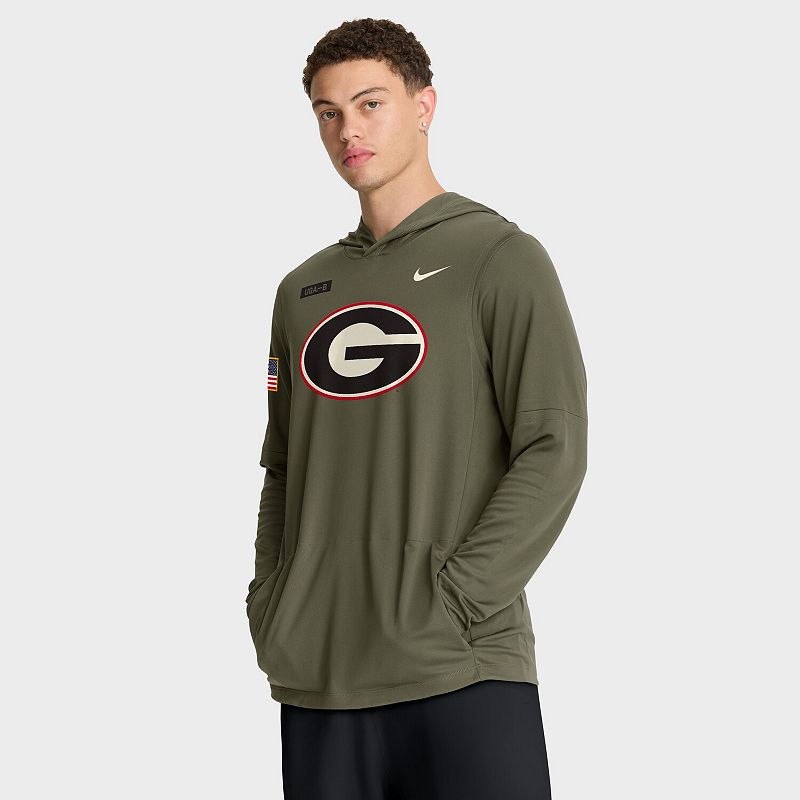 UPC 198237774372 product image for Men's Nike Olive Georgia Bulldogs 2025 Military Appreciation Dri-FIT Long Sleeve | upcitemdb.com