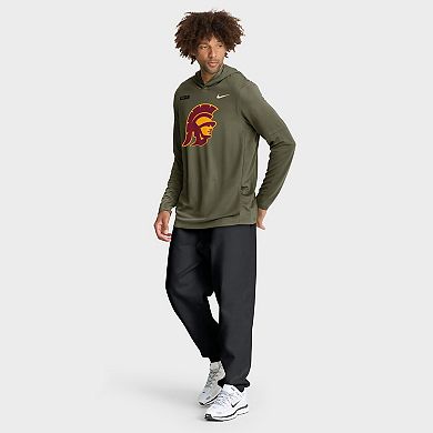 Men's Nike Olive USC Trojans 2025 Military Appreciation Dri-FIT Long Sleeve Hoodie T-Shirt
