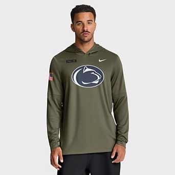 Men's Nike Olive Penn State Nittany Lions 2025 Military Appreciation Dri-FIT Long Sleeve Hoodie T-Shirt
