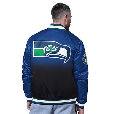 Men's Starter Royal Seattle Seahawks Pass Rush Varsity Full-Snap Jacket