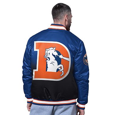 Men's Starter Royal Denver Broncos Retro Pass Rush Varsity Full-Snap Jacket
