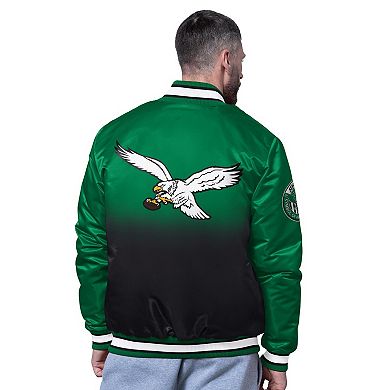 Men's Starter Kelly Green Philadelphia Eagles Retro Pass Rush Varsity Full-Snap Jacket