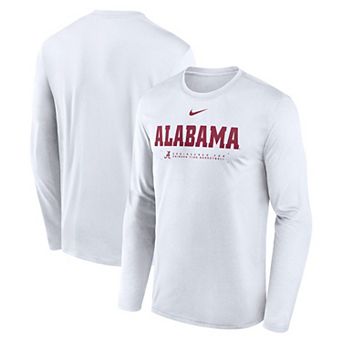 Men's Nike White Alabama Crimson Tide 2025 Courtside Basketball Shootaround Legend Dri-FIT Long Sleeve T-Shirt