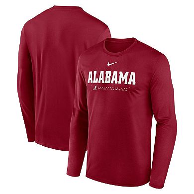 Men's Nike Crimson Alabama Crimson Tide 2025 Courtside Basketball Shootaround Legend Dri-FIT Long Sleeve T-Shirt