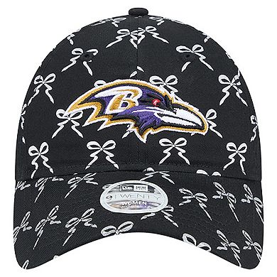 Women's New Era Black Baltimore Ravens Ribbon 9TWENTY Adjustable Hat