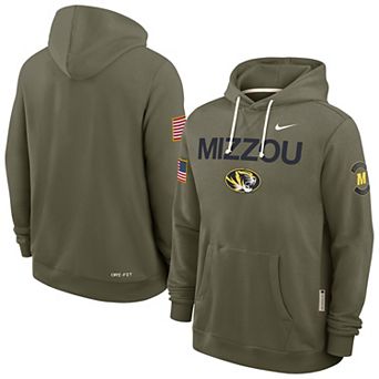 Men's Nike Olive Missouri Tigers 2025 Military Appreciation Dri-FIT Hoodie