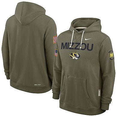 Men's Nike Olive Missouri Tigers 2025 Military Appreciation Dri-FIT Hoodie