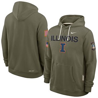 Men's Nike Olive Illinois Fighting Illini 2025 Military Appreciation Dri-FIT Hoodie
