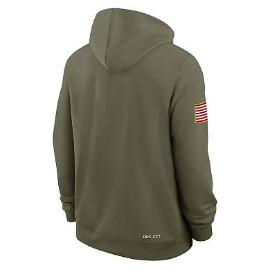 Men's Nike Olive Illinois Fighting Illini 2025 Military Appreciation Dri-FIT Hoodie