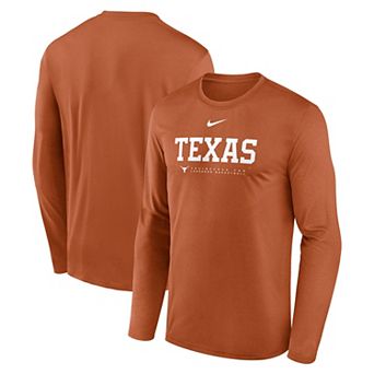 Men's Nike Texas Orange Texas Longhorns 2025 Courtside Basketball Shootaround Legend Dri-FIT Long Sleeve T-Shirt
