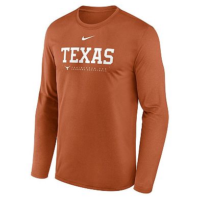 Men's Nike Texas Orange Texas Longhorns 2025 Courtside Basketball Shootaround Legend Dri-FIT Long Sleeve T-Shirt